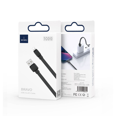 Wiwu Bravo Wİ-C003 Yassı Tasarım Lightning Usb Kablo 1M - 12