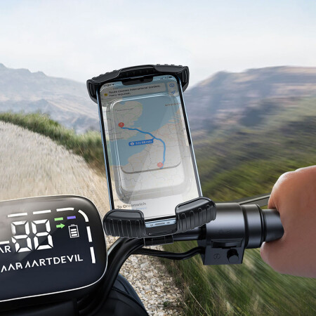 Wiwu CH037 Sarsıntı Önleyici 360° Derece Dönebilen Ayarlanabilir Motosiklet ve Bisiklet Telefon Tutucu - 4