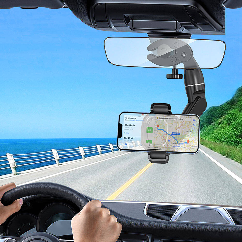 Wiwu CH039 Araç İçi Dikiz Aynası 360 Derece Dönebilen Oynar Başlıklı Telefon Tutucu - 5