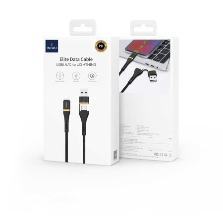 Wiwu ED-105 2 in 1 USB A- Type-C to Lightning Elite Data Kablo - 11