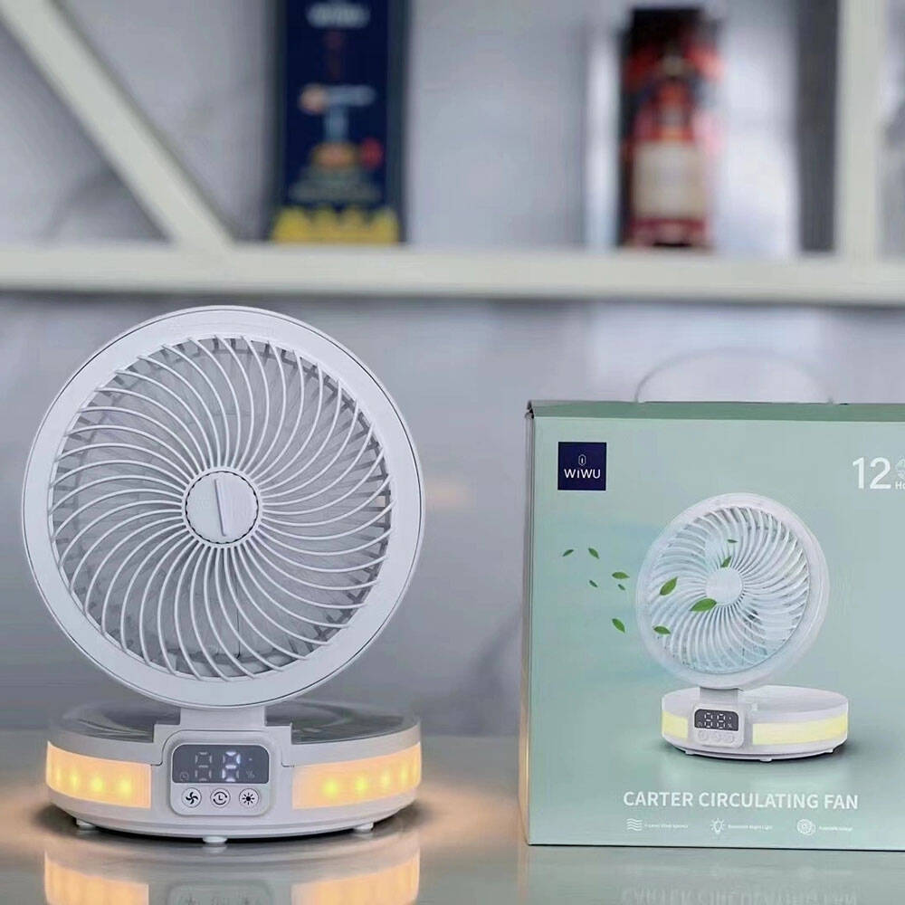 ​Wiwu FS05 Katlanabilir Şarjlı Dijital LED Ekranlı Gece Lambalı Masaüstü Fan - 11