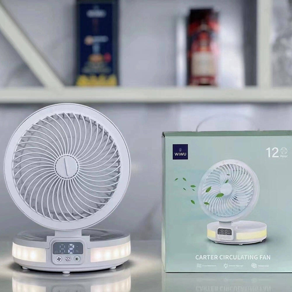 ​Wiwu FS05 Katlanabilir Şarjlı Dijital LED Ekranlı Gece Lambalı Masaüstü Fan - 9