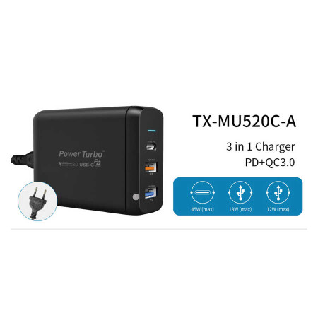 Wiwu PD Power Turbo TX-MU520C-A Universal Şarj Adaptörü - 4