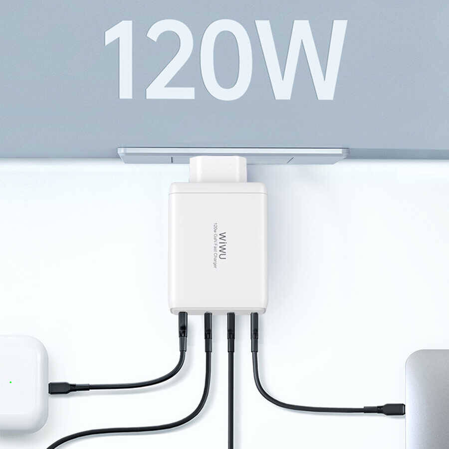 Wiwu TR257-AEU Mini Gan Tech 120W Power Adaptör - 7