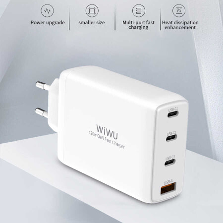 Wiwu TR257-AEU Mini Gan Tech 120W Power Adaptör - 8