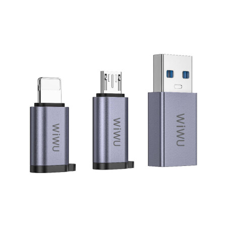 Wiwu Wi-C031 Concise Serisi 3in1 Type-C to USB-AType-CLightning Adaptör Paketi - 2