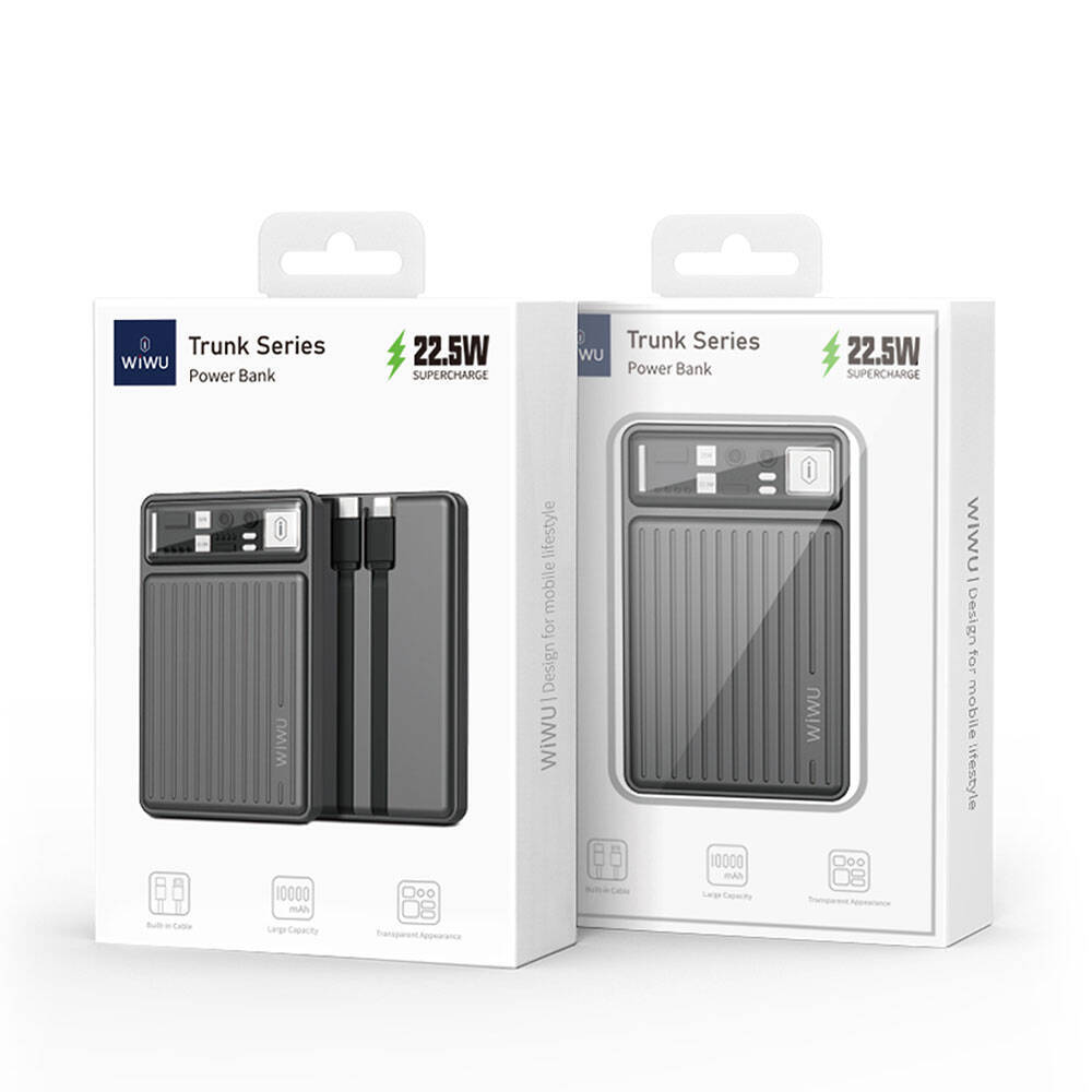 Wiwu Wi-P004 Trunk Serisi Type-C Lightning Çıkışlı Taşınabilir Powerbank PD 22.5W 10000mAh - 3