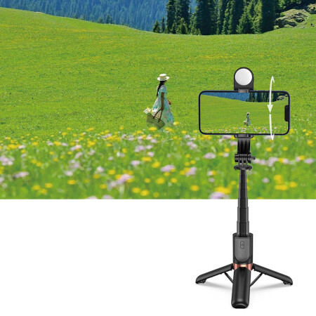 Wiwu Wi-SE011 Dolgu Işıklı Teleskopik Tripod ve Mini Selfie Çubuğu - 7