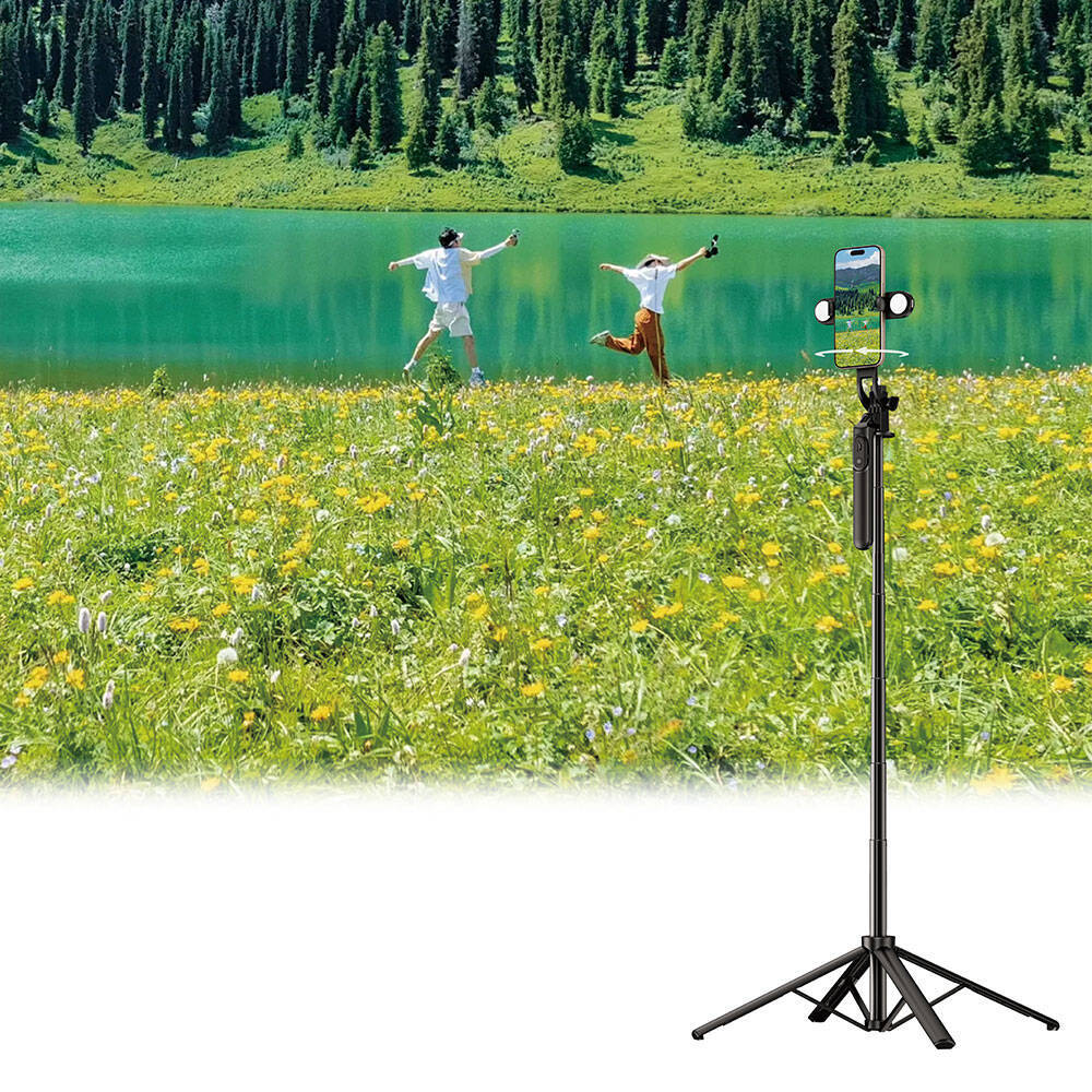 Wiwu Wi-SE012 Canlı Yayın Dolgu Işıklı Teleskopik Tripod ve Selfie Çubuğu - 6