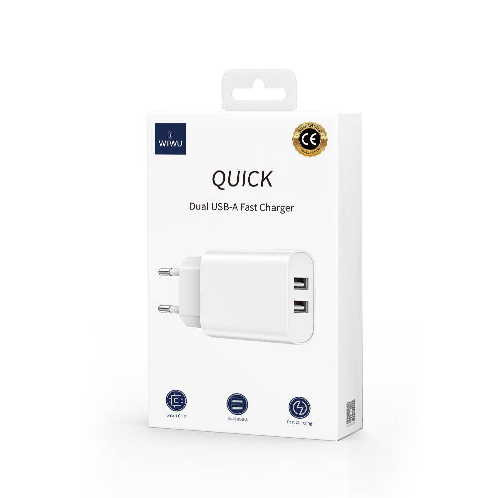 Wiwu Wi-U003 Quick 2.1A Çift USB Çıkışlı Hızlı Şarj Başlığı Adaptörü - 5