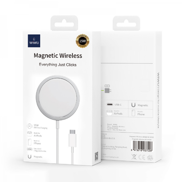 Wiwu Wi-W009 Interstellar 15W Hızlı Şarj Özellikli Magsafe PD Wireless Şarj Aleti - 7