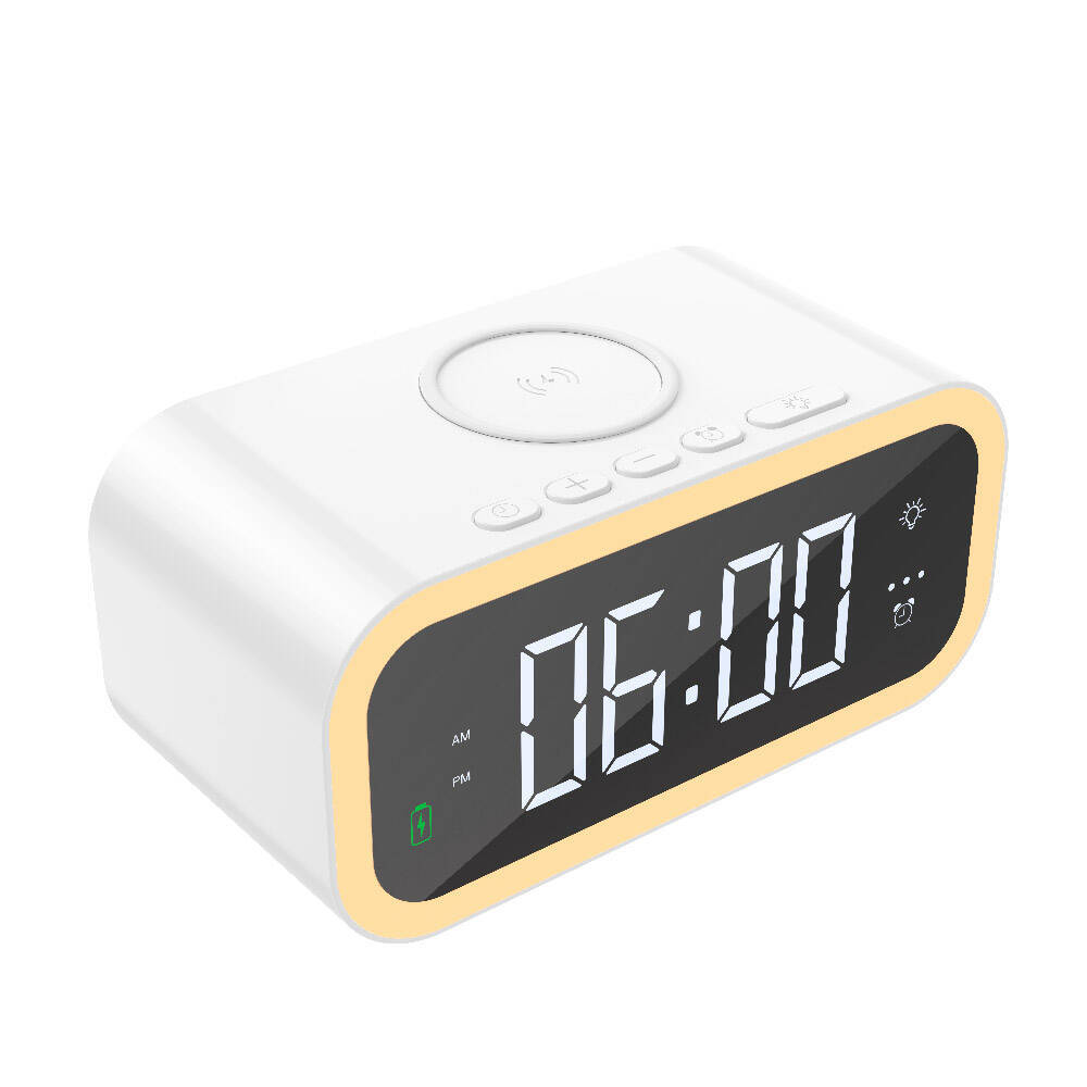 Wiwu Wi-W015 Time 4in1 Dijital Saat Alarm ve LED Işık Özellikli Wireless Şarj Aleti - 4