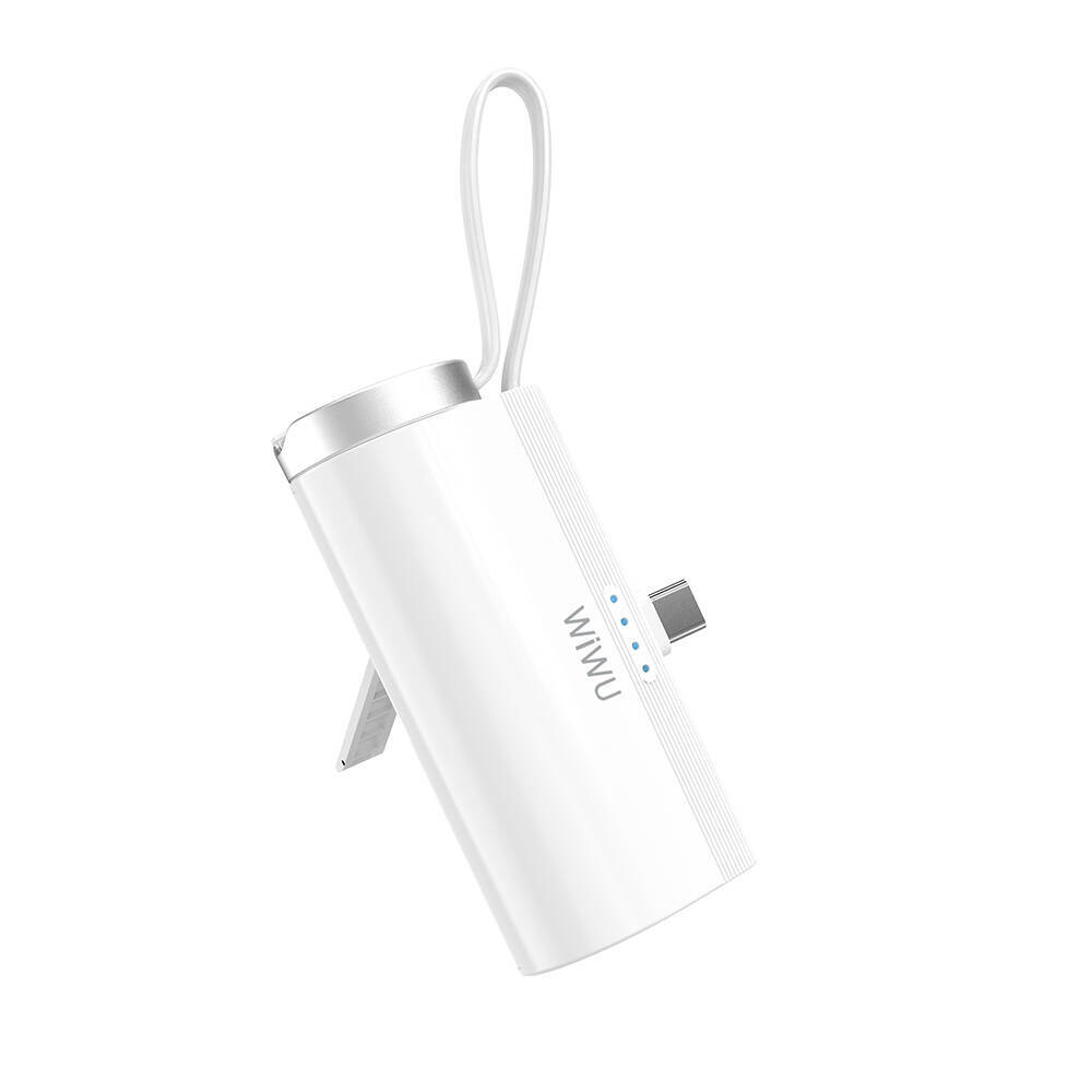 Wiwu Wi-W026 Capsule Serisi 2in1 Mini Taşınabilir Standlı Askılı Type-C PD Powerbank 5000mAh - 2