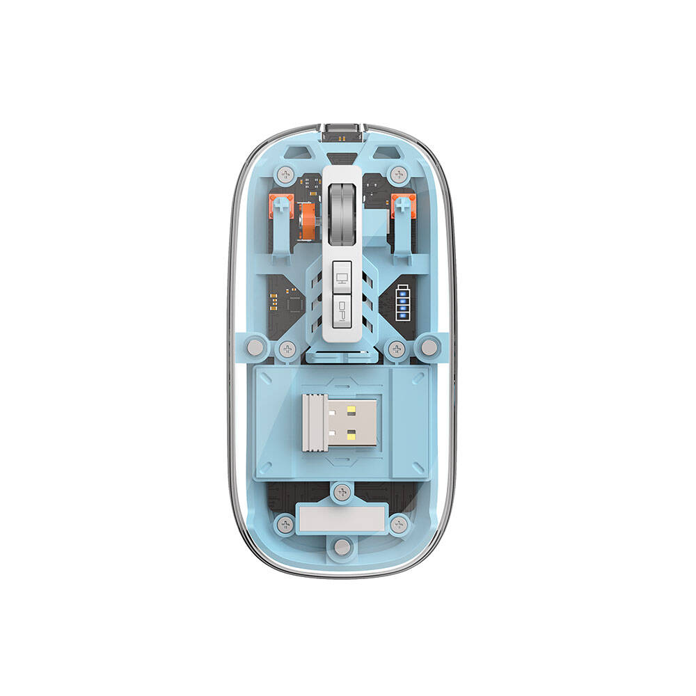 Wiwu WM105 Crystal RGB Led Işıklandırmalı Şeffaf Tasarım Mouse - 3