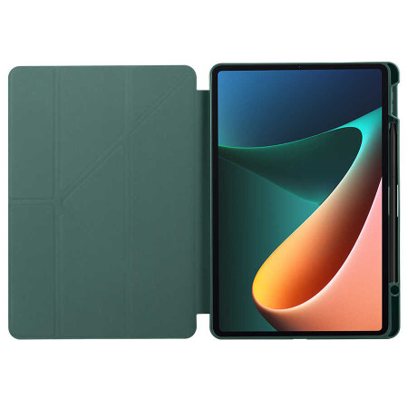 Xiaomi Mi Pad 5 Kılıf Zore Tri Folding Kalem Bölmeli Standlı Kılıf - 25