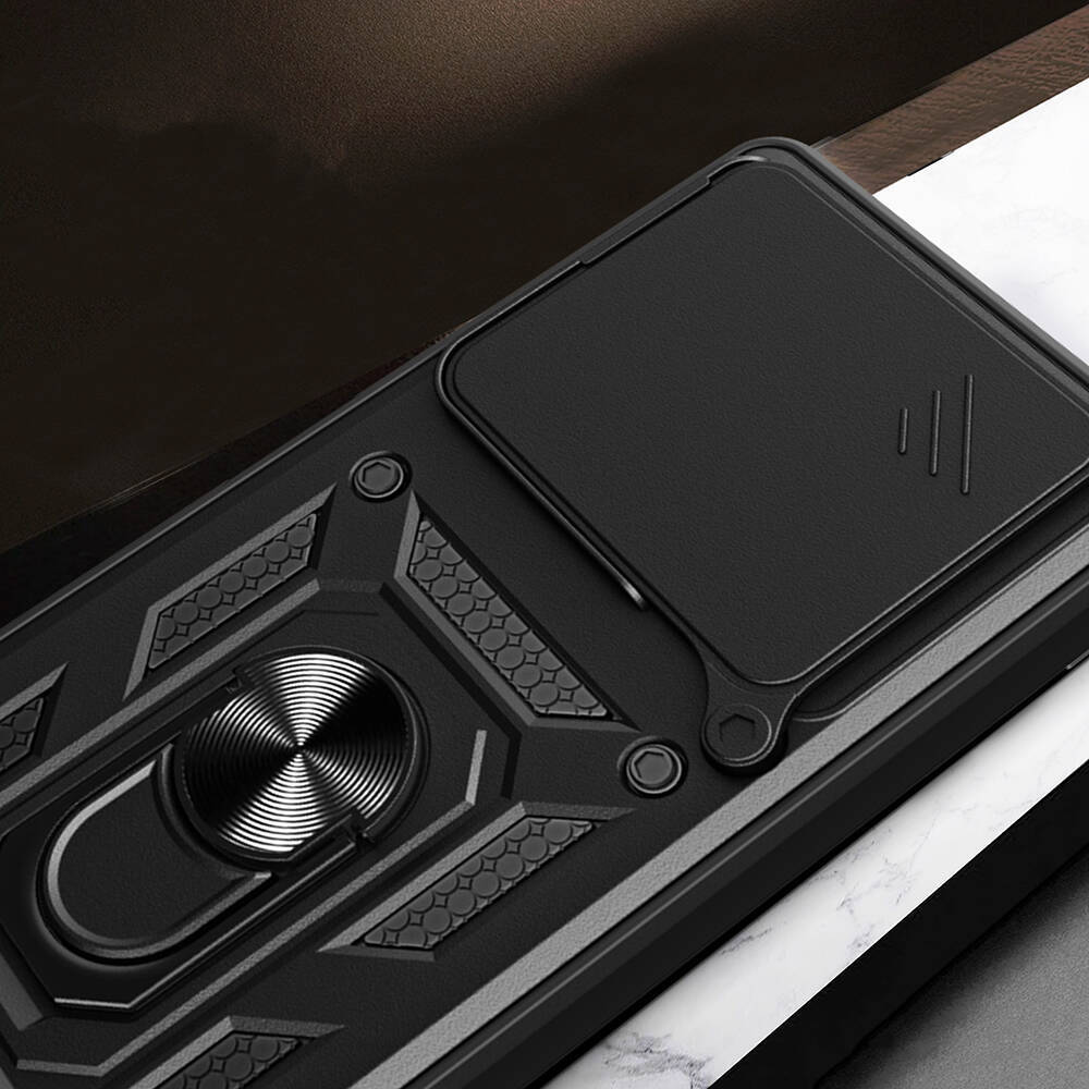 Xiaomi Redmi 13 4G Kılıf Magnetik Standlı Kamera Korumalı Zore Sürgülü Vega Kapak - 11