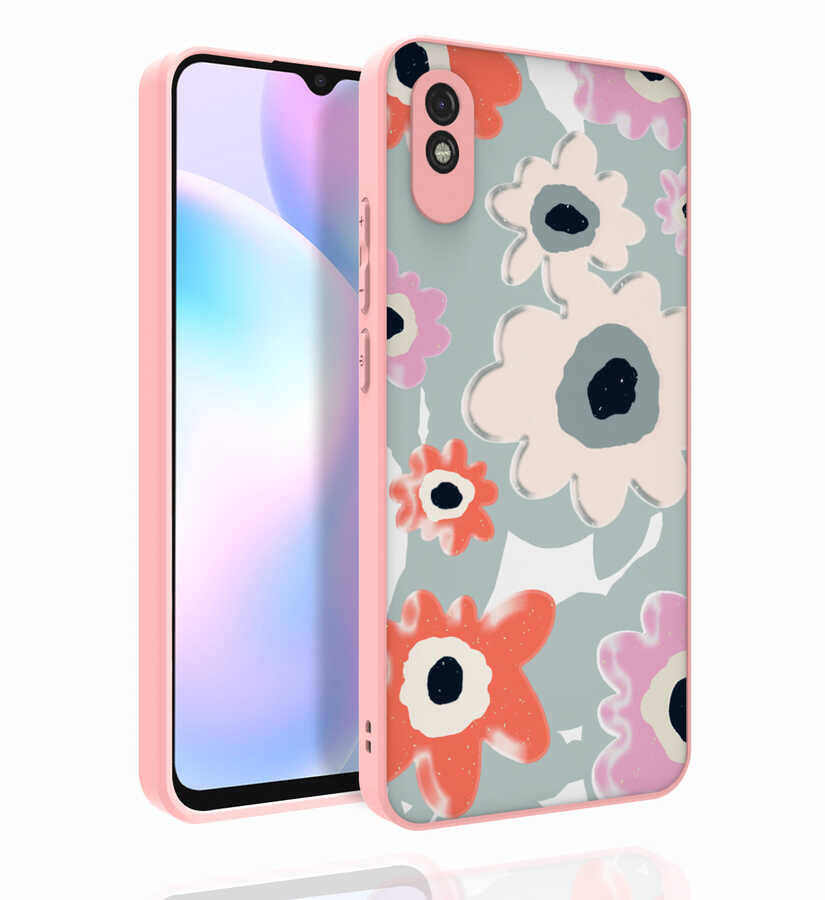 Xiaomi Redmi 9A Kılıf Desenli Kamera Korumalı Parlak Zore Nora Kapak - 2