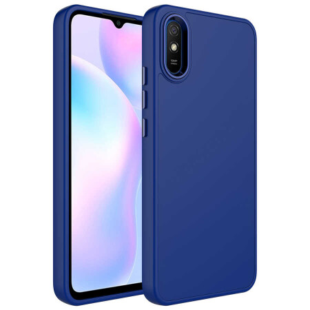 Xiaomi Redmi 9A Kılıf Metal Çerçeve ve Buton Tasarımlı Silikon Zore Luna Kapak - 5