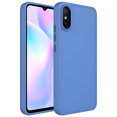 Xiaomi Redmi 9A Kılıf Metal Çerçeve ve Buton Tasarımlı Silikon Zore Luna Kapak - 3