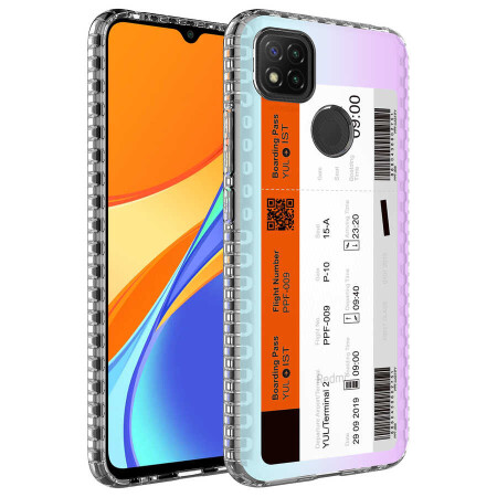 Xiaomi Redmi 9C Kılıf Airbag Kenarlı Renkli Desenli Silikon Zore Elegans Kapak - 9