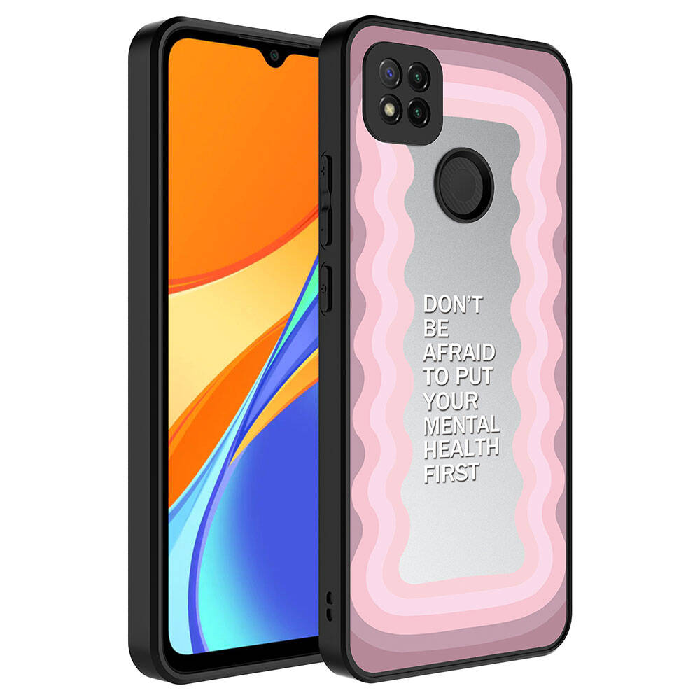 Xiaomi Redmi 9C Kılıf Aynalı Desenli Kamera Korumalı Parlak Zore Mirror Kapak - 15