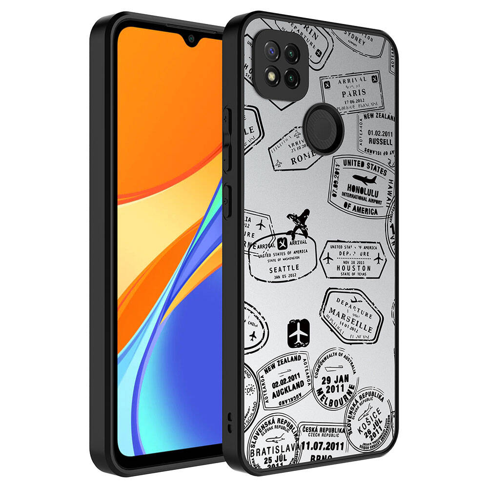 Xiaomi Redmi 9C Kılıf Aynalı Desenli Kamera Korumalı Parlak Zore Mirror Kapak - 10