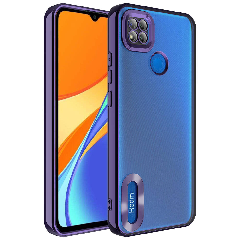 Xiaomi Redmi 9C Kılıf Kamera Korumalı Logo Gösteren Zore Omega Kapak - 10