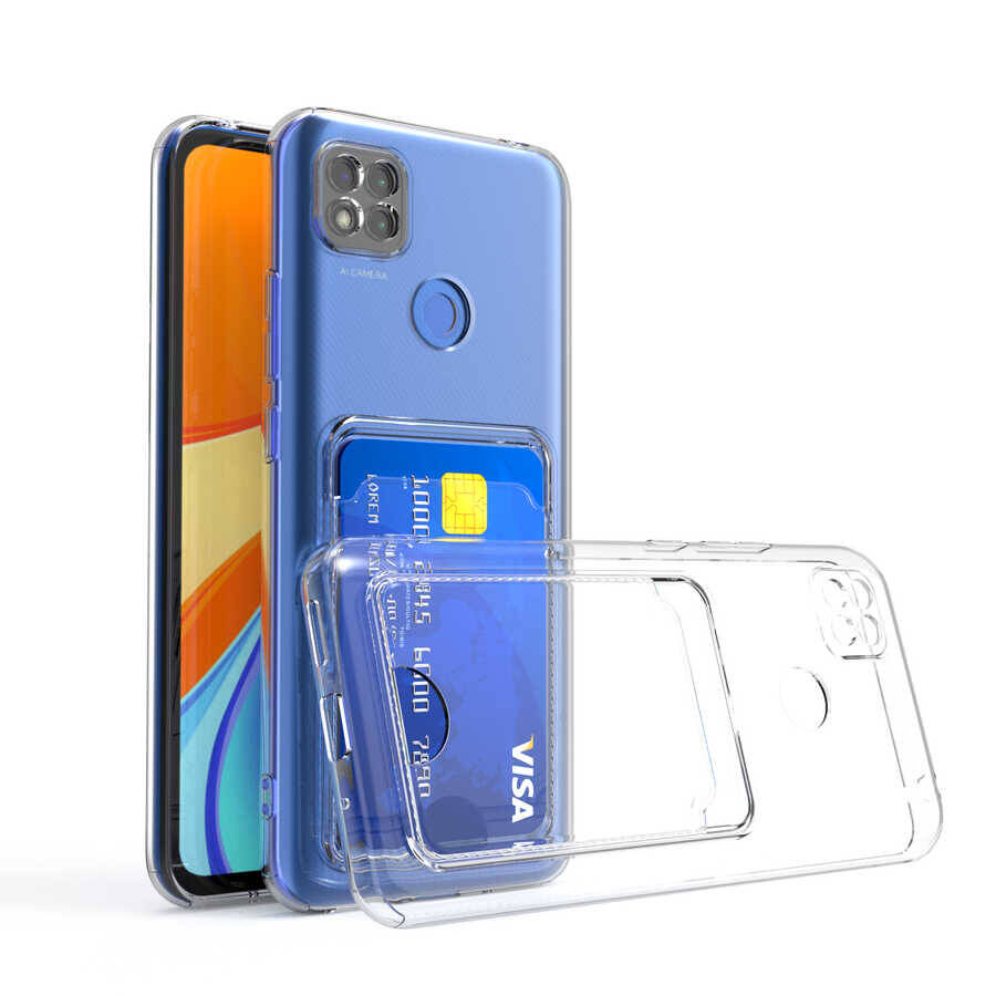 Xiaomi Redmi 9C Kılıf Kartlıklı Şeffaf Zore Setra Clear Silikon Kapak - 3