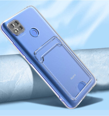 Xiaomi Redmi 9C Kılıf Kartlıklı Şeffaf Zore Setra Clear Silikon Kapak - 5