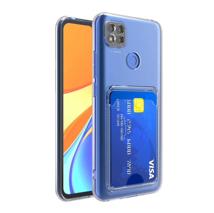 Xiaomi Redmi 9C Kılıf Kartlıklı Şeffaf Zore Setra Clear Silikon Kapak - 6