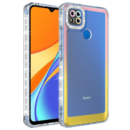 Xiaomi Redmi 9C Kılıf Simli ve Renk Geçiş Tasarımlı Lens Korumalı Zore Park Kapak - 2