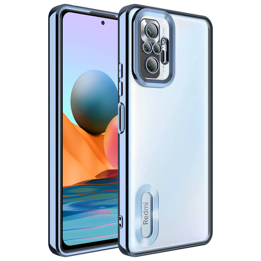 Xiaomi Redmi Note 10 Pro Kılıf Kamera Korumalı Logo Gösteren Zore Omega Kapak - 4