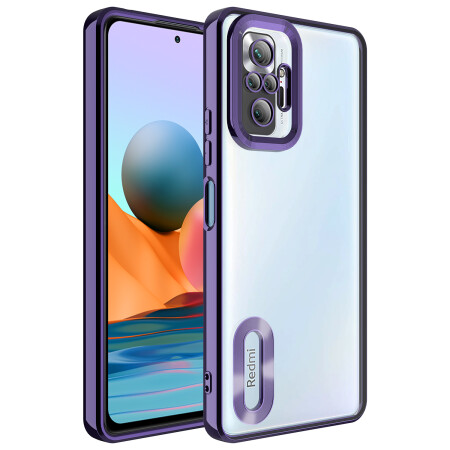 Xiaomi Redmi Note 10 Pro Kılıf Kamera Korumalı Logo Gösteren Zore Omega Kapak - 1