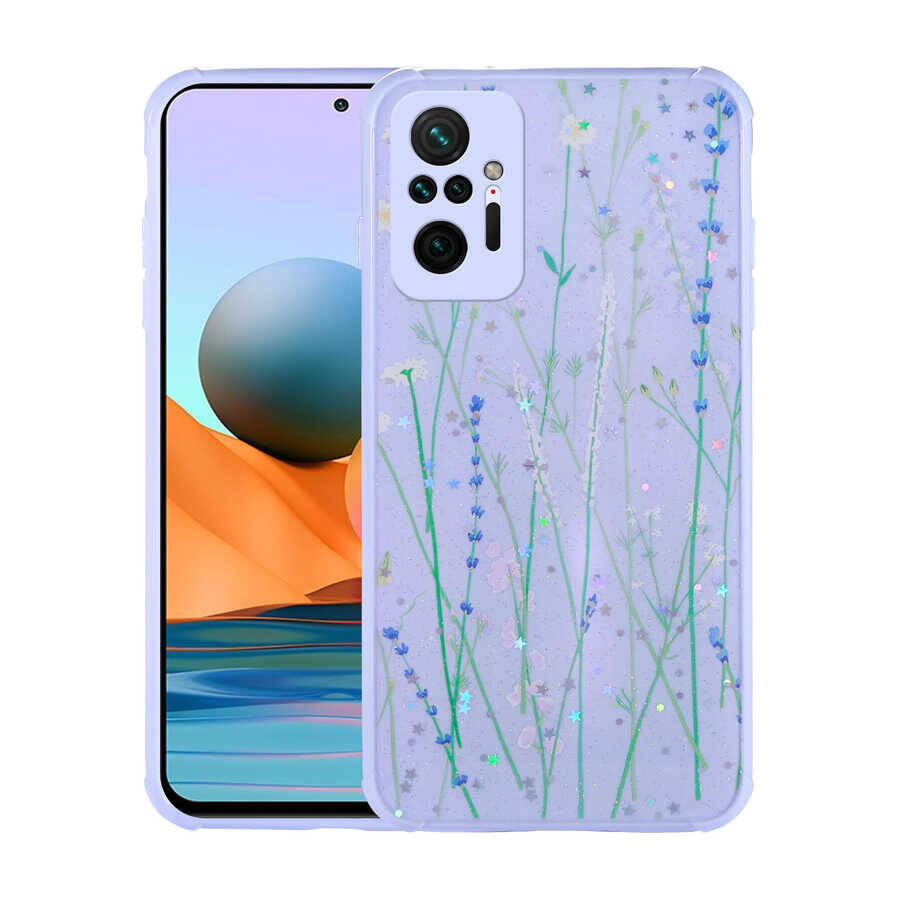 Xiaomi Redmi Note 10 Pro Kılıf Simli Desenli Kamera Korumalı Parlak Zore Popy Kapak - 3