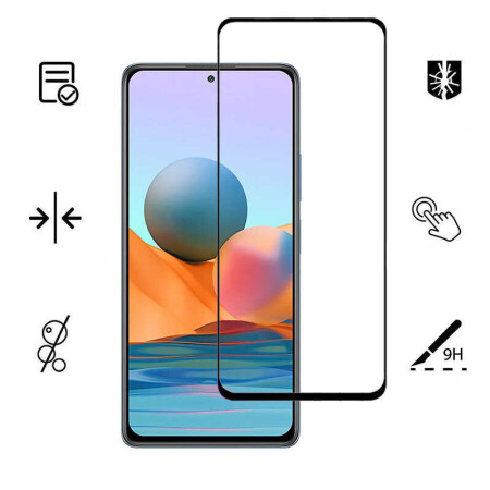 Xiaomi Redmi Note 10 Zore Kenarları Kırılmaya Dayanıklı Cam Ekran Koruyucu - 5