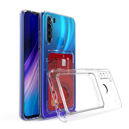 Xiaomi Redmi Note 8 Kılıf Kartlıklı Şeffaf Zore Setra Clear Silikon Kapak - 2