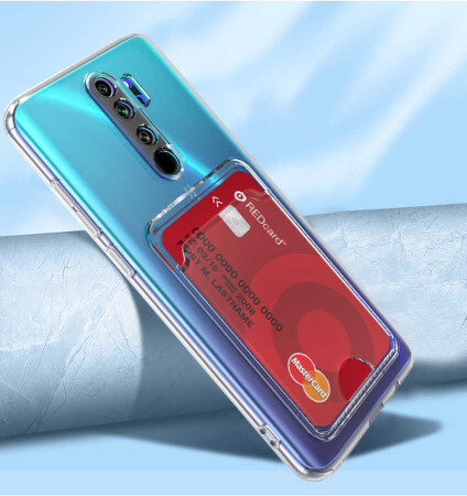 Xiaomi Redmi Note 8 Pro Kılıf Kartlıklı Şeffaf Zore Setra Clear Silikon Kapak - 4