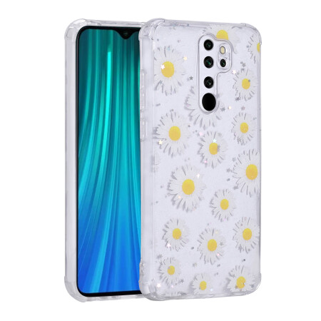 Xiaomi Redmi Note 8 Pro Kılıf Simli Desenli Kamera Korumalı Parlak Zore Popy Kapak - 1