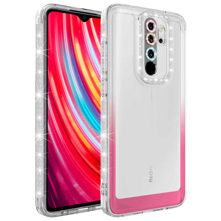 Xiaomi Redmi Note 8 Pro Kılıf Simli ve Renk Geçiş Tasarımlı Lens Korumalı Zore Park Kapak - 11