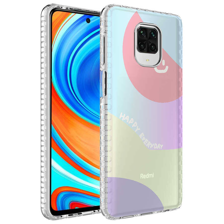 Xiaomi Redmi Note 9 Pro Kılıf Airbag Kenarlı Renkli Desenli Silikon Zore Elegans Kapak - 5