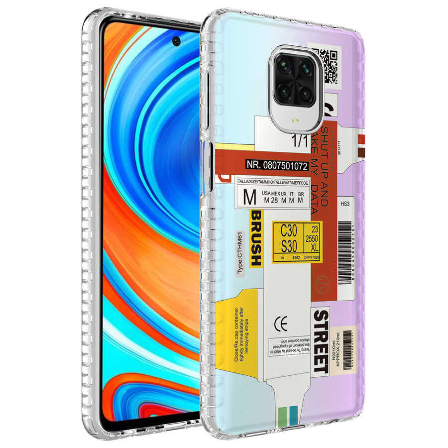 Xiaomi Redmi Note 9 Pro Kılıf Airbag Kenarlı Renkli Desenli Silikon Zore Elegans Kapak - 2