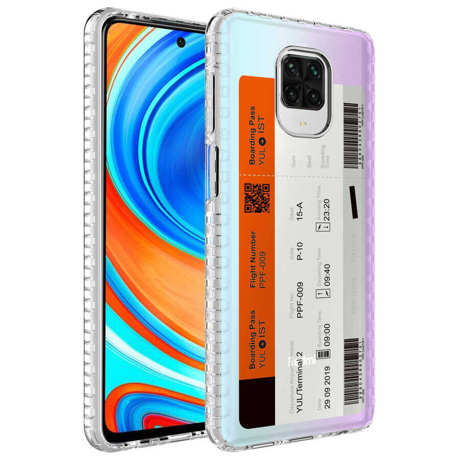 Xiaomi Redmi Note 9 Pro Kılıf Airbag Kenarlı Renkli Desenli Silikon Zore Elegans Kapak - 1