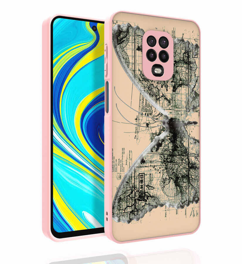 Xiaomi Redmi Note 9 Pro Kılıf Desenli Kamera Korumalı Parlak Zore Nora Kapak - 3