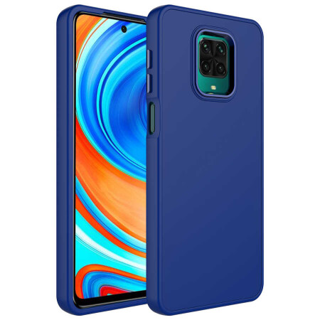 Xiaomi Redmi Note 9 Pro Kılıf Metal Çerçeve ve Buton Tasarımlı Silikon Zore Luna Kapak - 12