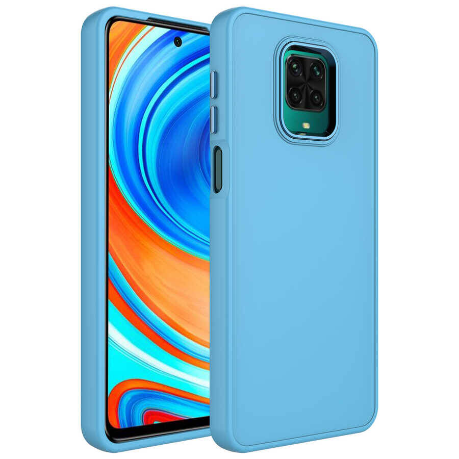 Xiaomi Redmi Note 9 Pro Kılıf Metal Çerçeve ve Buton Tasarımlı Silikon Zore Luna Kapak - 9