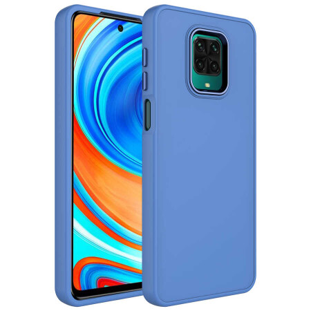 Xiaomi Redmi Note 9 Pro Kılıf Metal Çerçeve ve Buton Tasarımlı Silikon Zore Luna Kapak - 3