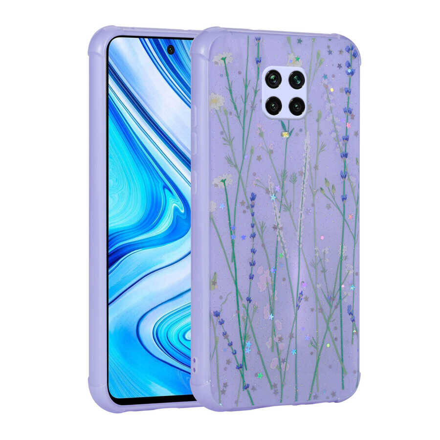 Xiaomi Redmi Note 9 Pro Kılıf Simli Desenli Kamera Korumalı Parlak Zore Popy Kapak - 3