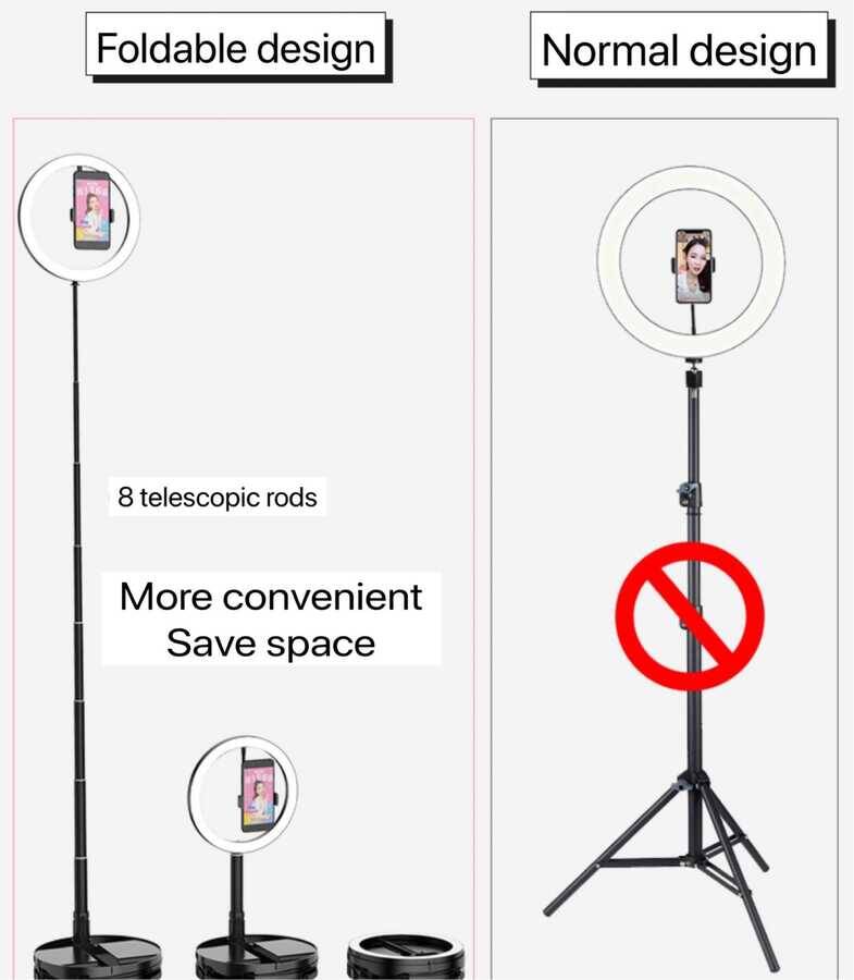 Zore 26 Cm Foldable Işıklı Telefon Tutucu Ring Light - 3