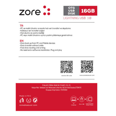 Zore 3.0 Lightning Metal OTG 16 GB - 2