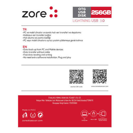 Zore 3.0 Lightning Metal OTG 256 GB - 2